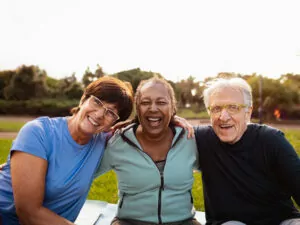 Three middle aged people