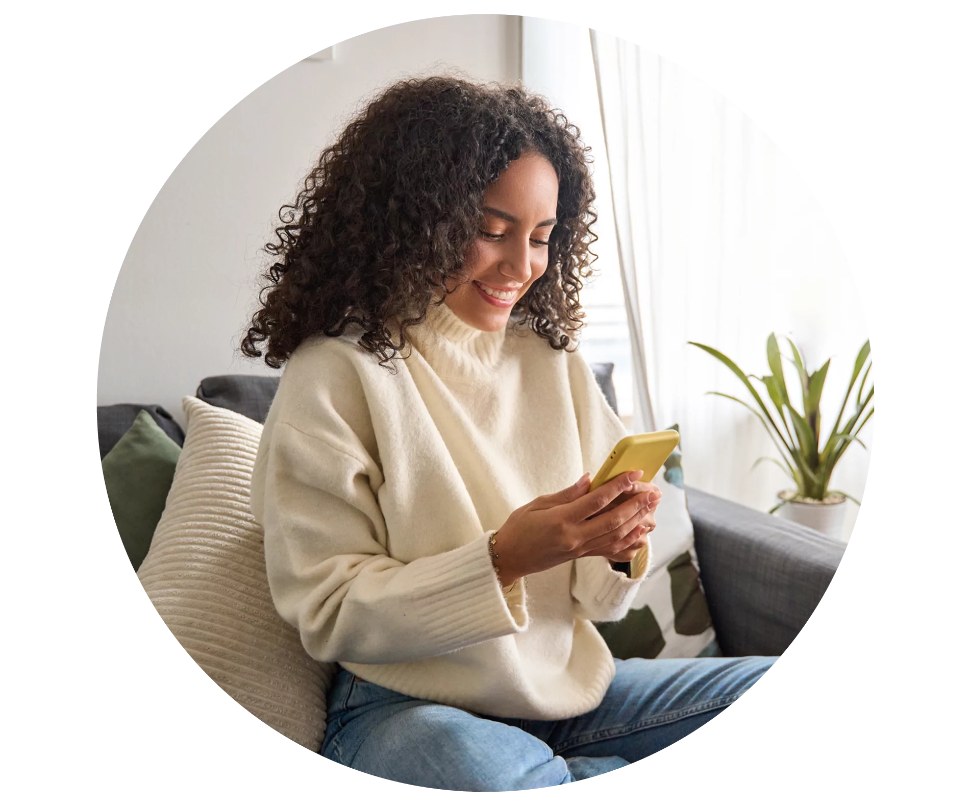 Woman using her smartphone