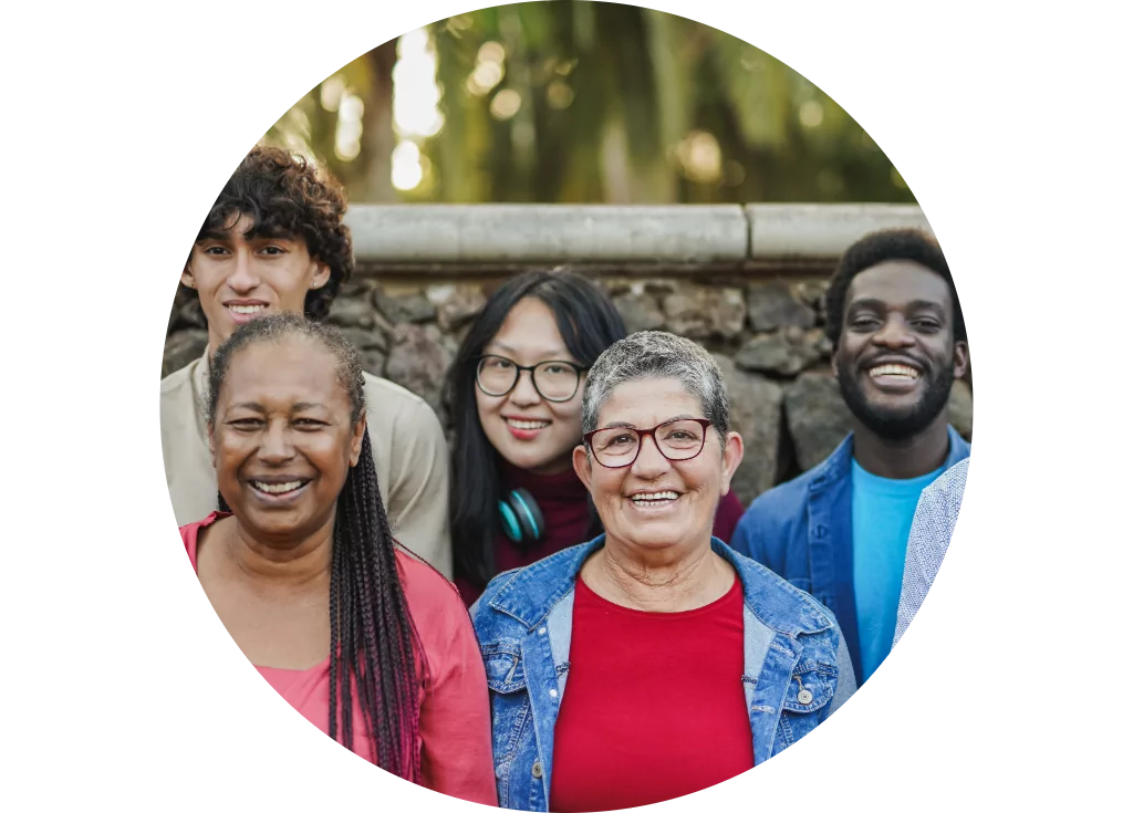 Group of people smiling